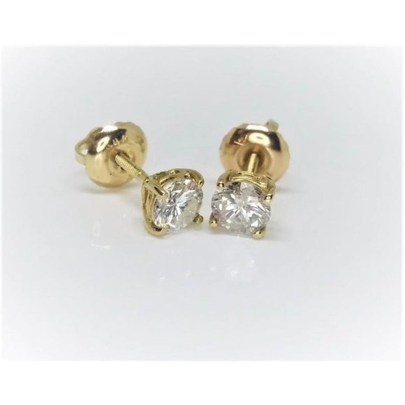 .50 ctw Genuine Diamond Studs in 14k Yellow Gold S - Picture 1 of 6